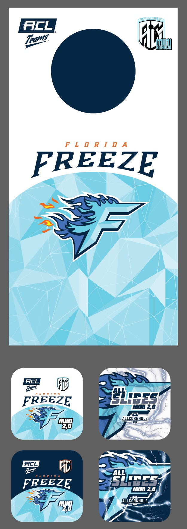 ACL Teams mini Cornhole Board Set - Florida Freeze