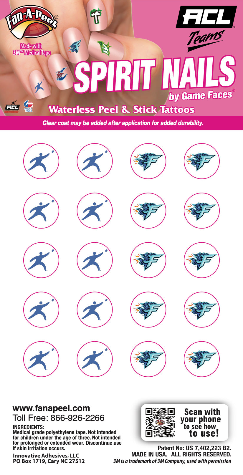 Florida Freeze - Waterless Peel & Stick Fingernail Tattoos - 20 Pack